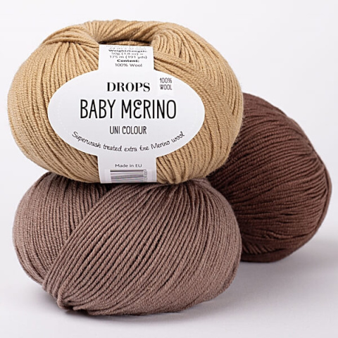 Włóczka DROPS Baby Merino 55 orzech ziemny - 100% wełna merynos